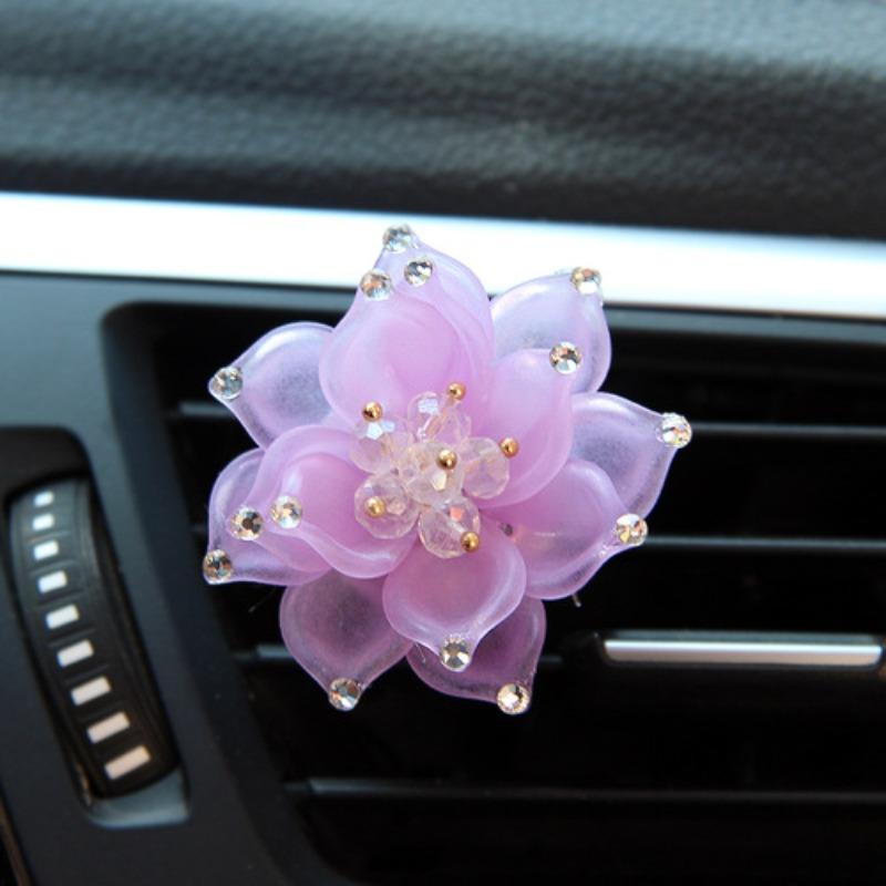 Car Perfume Clip Flower Air Outlet Car Air Freshener Peach Blossom Aroma Diffuser Car Decoration Accessories Fresh Air