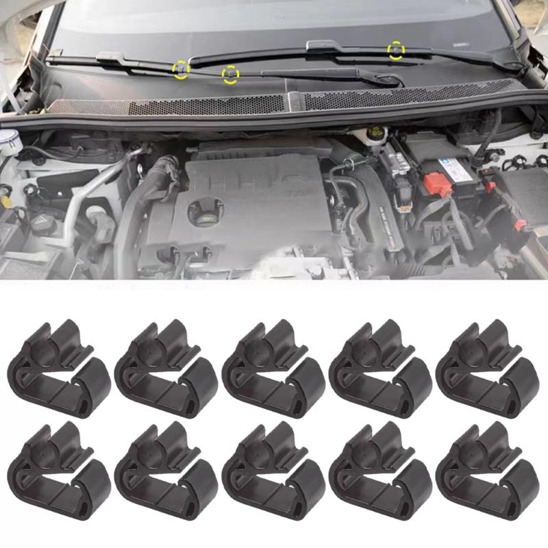 Universal Windshield Wiper Hose Fastener Clips Clamps Fasteners Plastic Design Secure Hold Fit Most Cars Trucks 20 Pack
