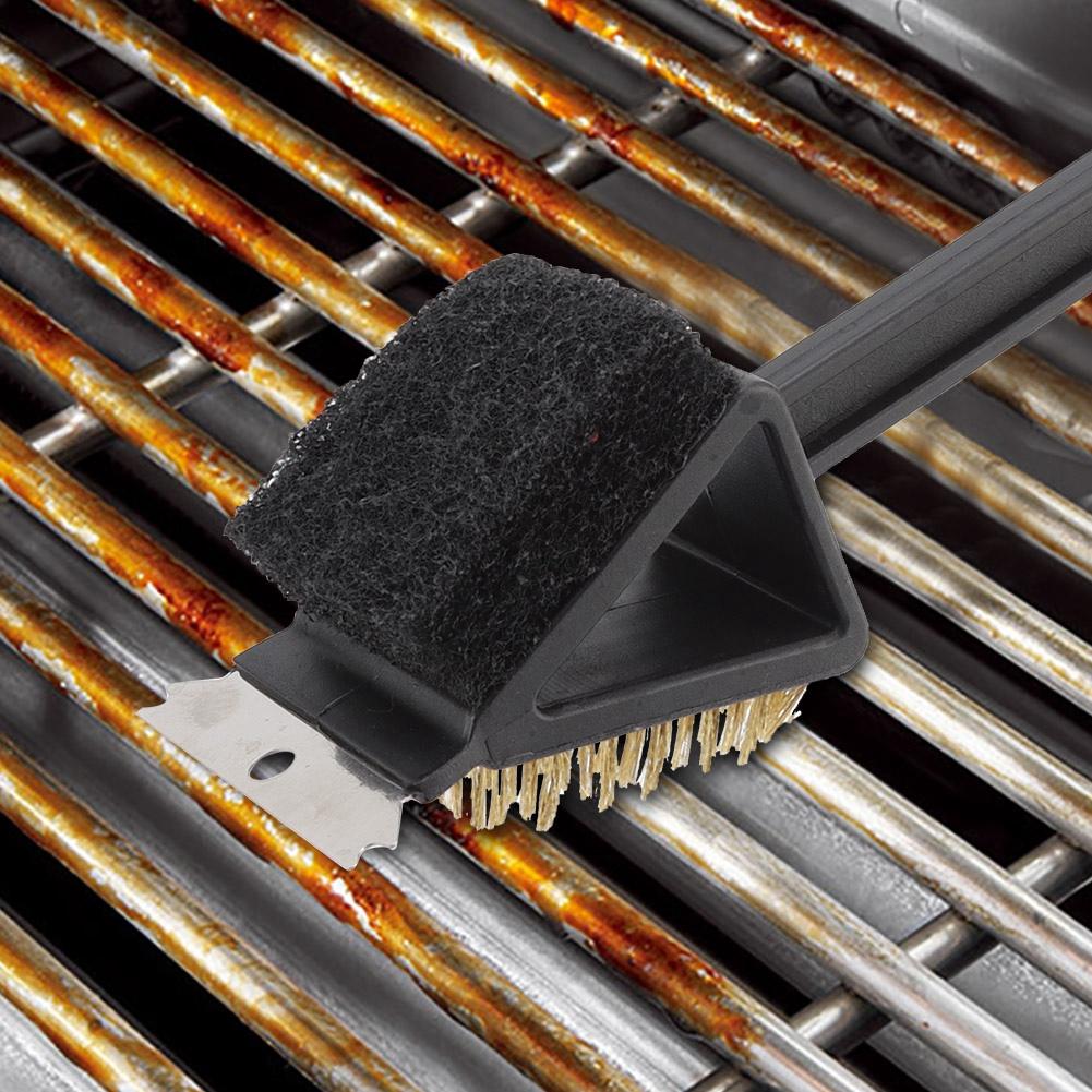 Long Handle BBQ Grill Cleaning Brush Barbecue Kitchen Cleaning Tool