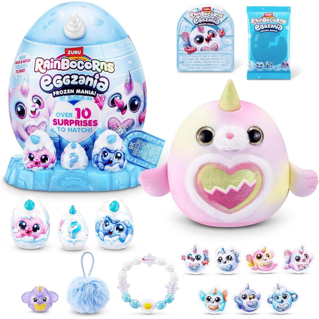 Rainbocorns Eggzania Frozen Mania Überraschungs-Einhorn-Spielzeug - Sammelfiguren mit Zubehör für Mädchen