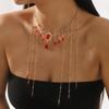 Sparkling Rhinestone Necklace Water Droplet Adjustable Clavicle Chain Jewelry Tassel Chain Shiny Choker Hanfu Accessories