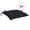 Chair Cushions 4 Pcs Black Checkered Pattern 50x50x7 Cm Oxford Fabric
