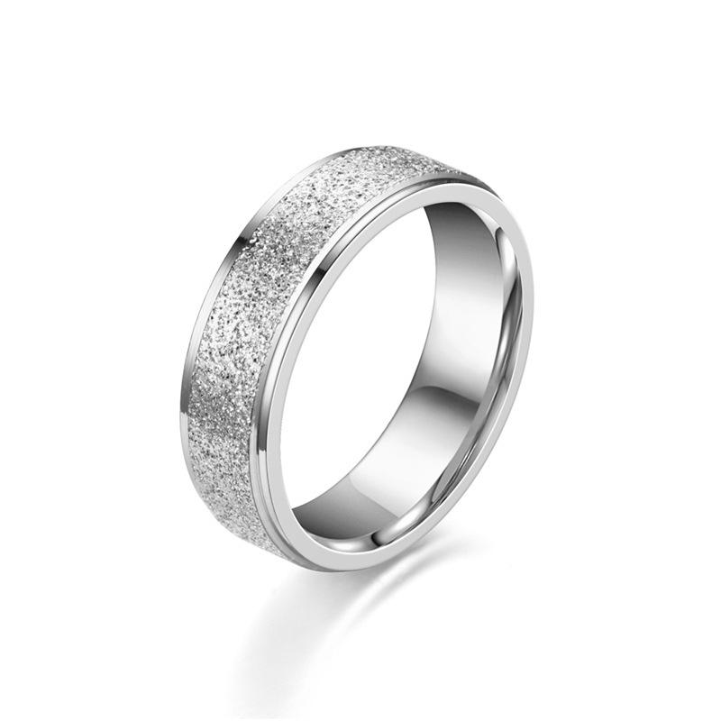 2mm4mm6mm Stainless Steel Matte Rose Gold Ring Step Plain Ring European and American Titanium Steel Ring Ring