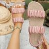 Fashion 2025 New Women Flat Sandals Summer Stretch Fabric Knitted Sandals Elastic Band Platform Shoes Plus Size Fashion Shoes for Women