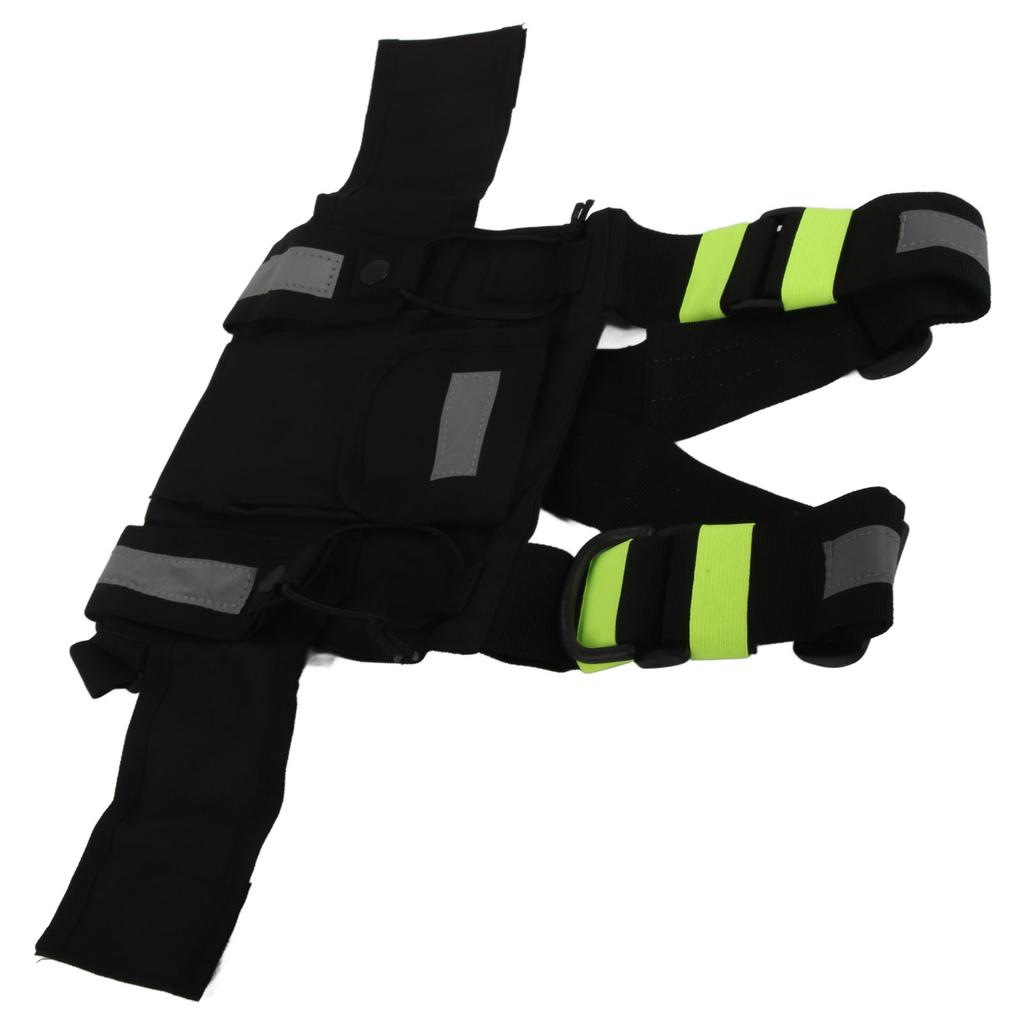 Walkie Talkie Chest Bag Green Fluorescent Strip Adjustable Chest Harness Universal for 2 Way Radio