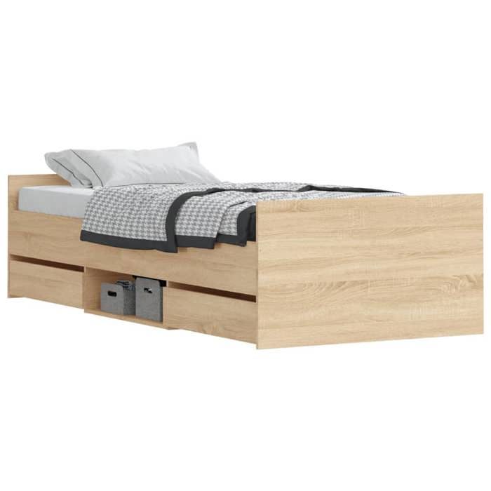 VidaXL Bed Frames Headboard and Footboard Sonoma Oak 90x190 Cm 3203812