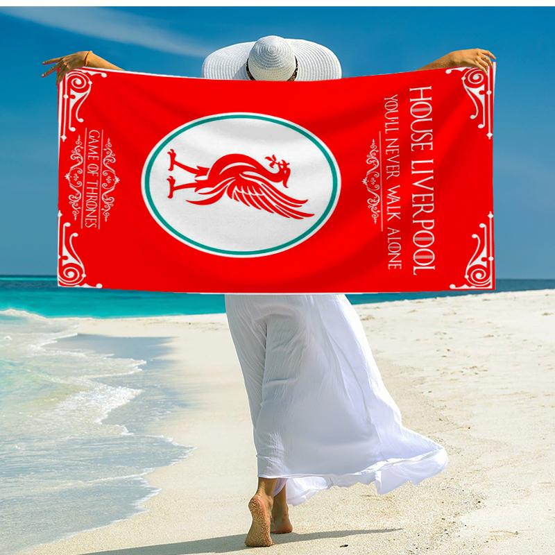 Ultra-Soft Beach Towel with Liverpool Football Club Theme,Ideal for Pool - Camping, Diving - Perfect Travel Essential, Vibrant Beach Towel.