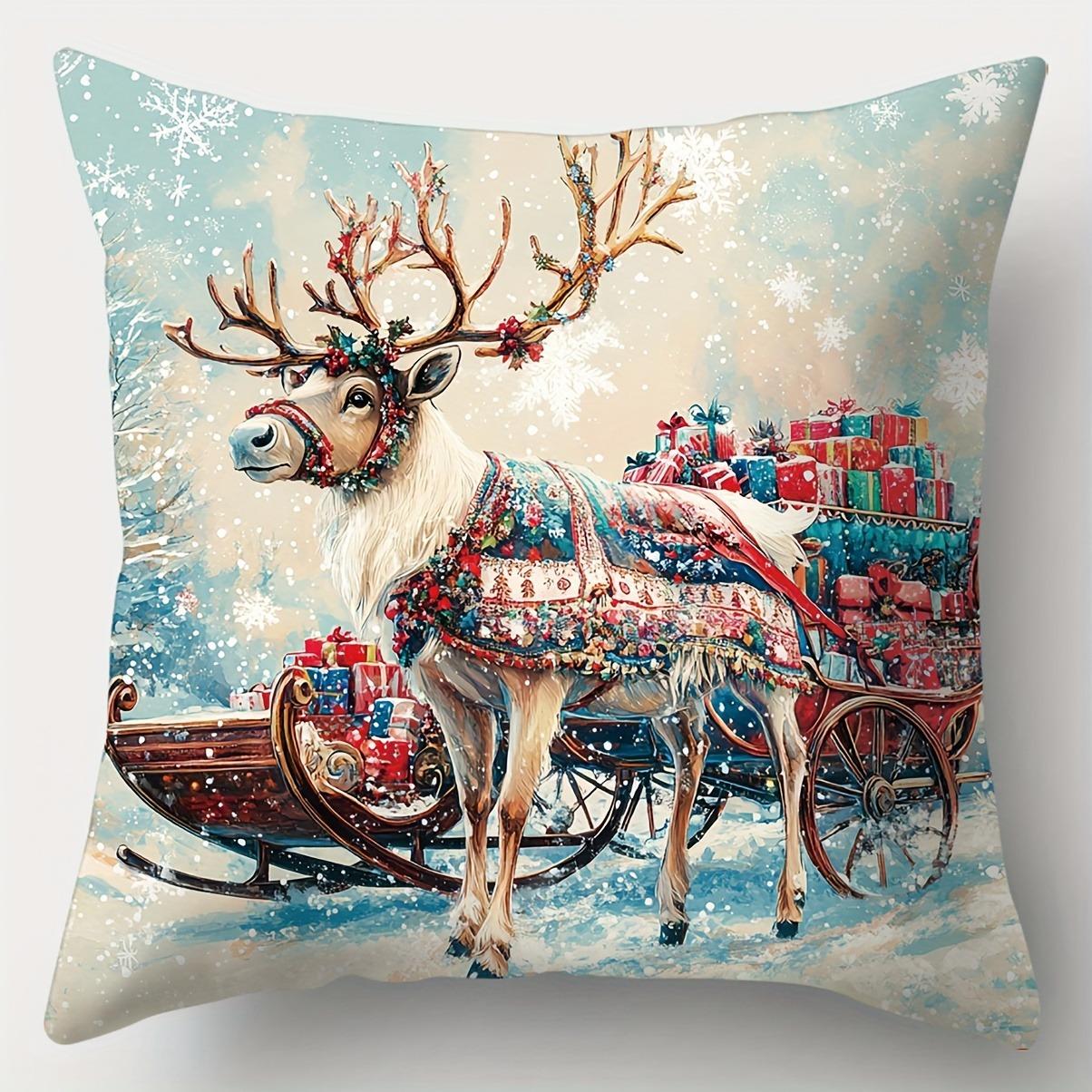 

Домашний Декор Рождественские Праздничные Принты Наволочки с Рисунком Чехол для Подушки Подходит Для Дивана Спальни Автомобиля Наволочка 40x40cm