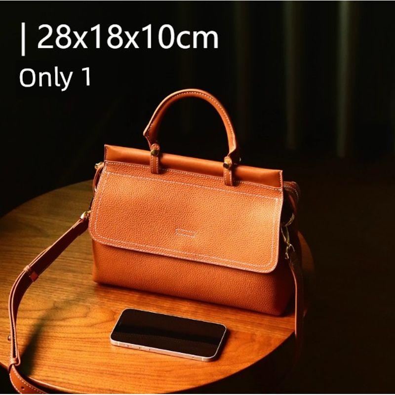 [Clearance Special Offer] First Layer Cowhide Women Bag Genuine Leather Bag Skeleton-Skin