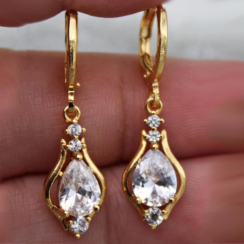 3 pairs of elegant water drop earrings, engagement, wedding jewelry, banquet decoration