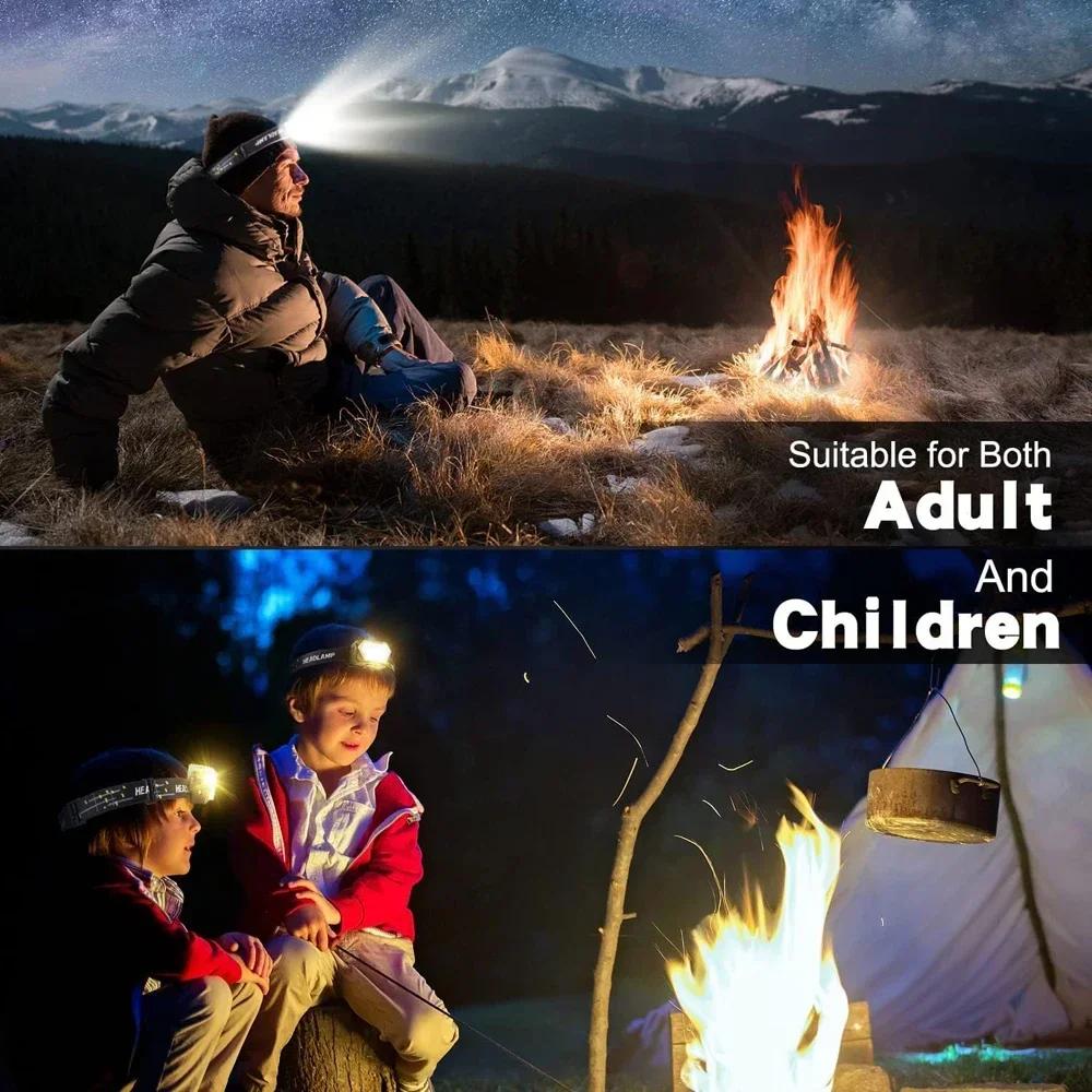 9-diodowa mocna latarka czołowa z czujnikiem ruchu USB, przenośna, wędkarska, kempingowa, zewnętrzna, czołowa latarka robocza