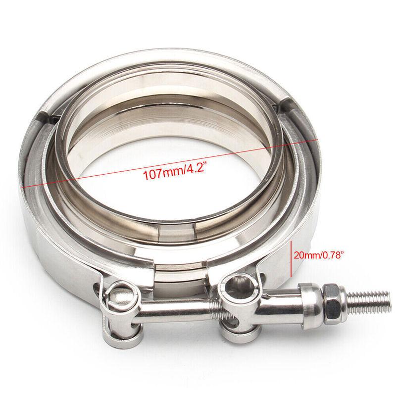 Universal 2pcs 3" V Band Stainless Steel Exhaust Clamp Kit with Mild Steel Flange Male Female For Charge Piping Exhaust Systems