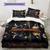 Name Individuell Helloween Band Muster Bettwäsche Set Bettbezug Kissenbezug Heimdekoration Geschenk (1 Bettbezug + 2 Kissenbezüge, ohne Füllung)