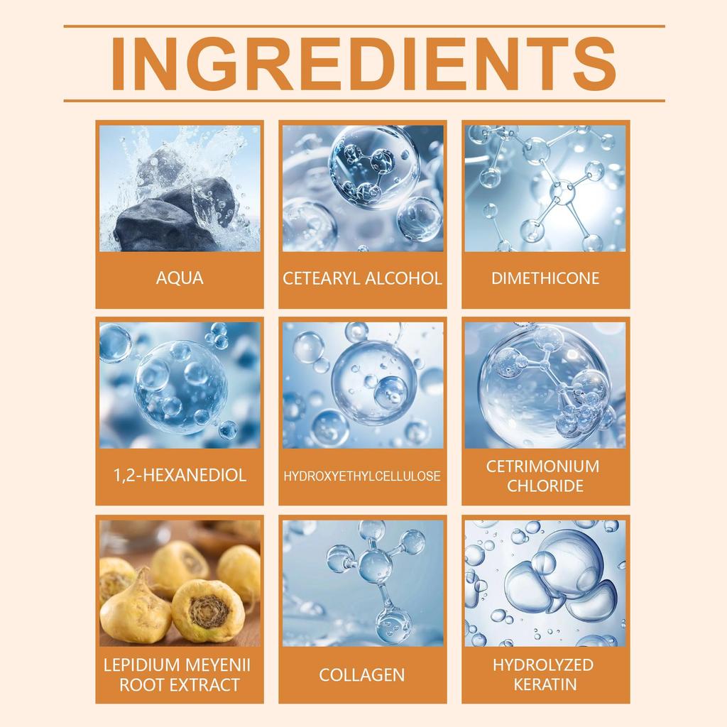 Hoegoa Keratin Repair Hair Mask, nourishes hair, smooth and tangle-free, lightweight and silky, naturally glossy hair mask, suitable for hair, 100g