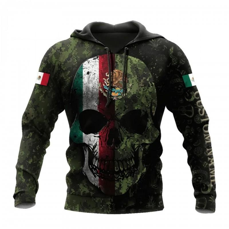 Mens Hooded Sweatshirt With 3D Digital Print Loose Fit Long Sleeve Pullover Fall Casual Wear