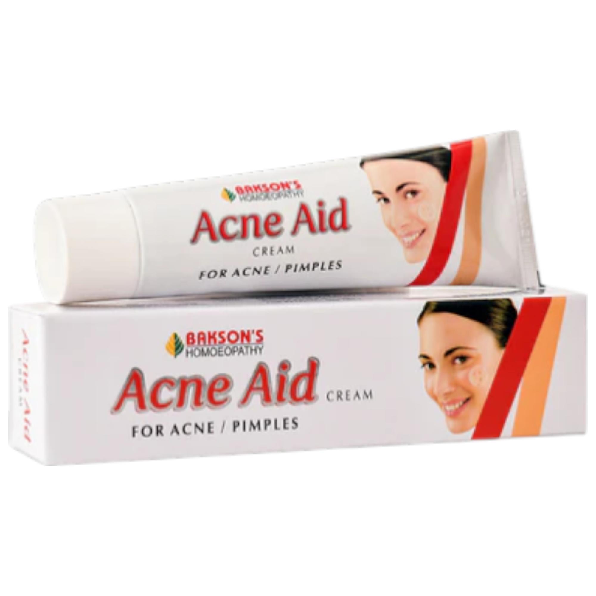 Bakson Acne Aid Cream 30gm X Pack of 3 | Homeopathy Skin Care for Pigmentation and Blemishes