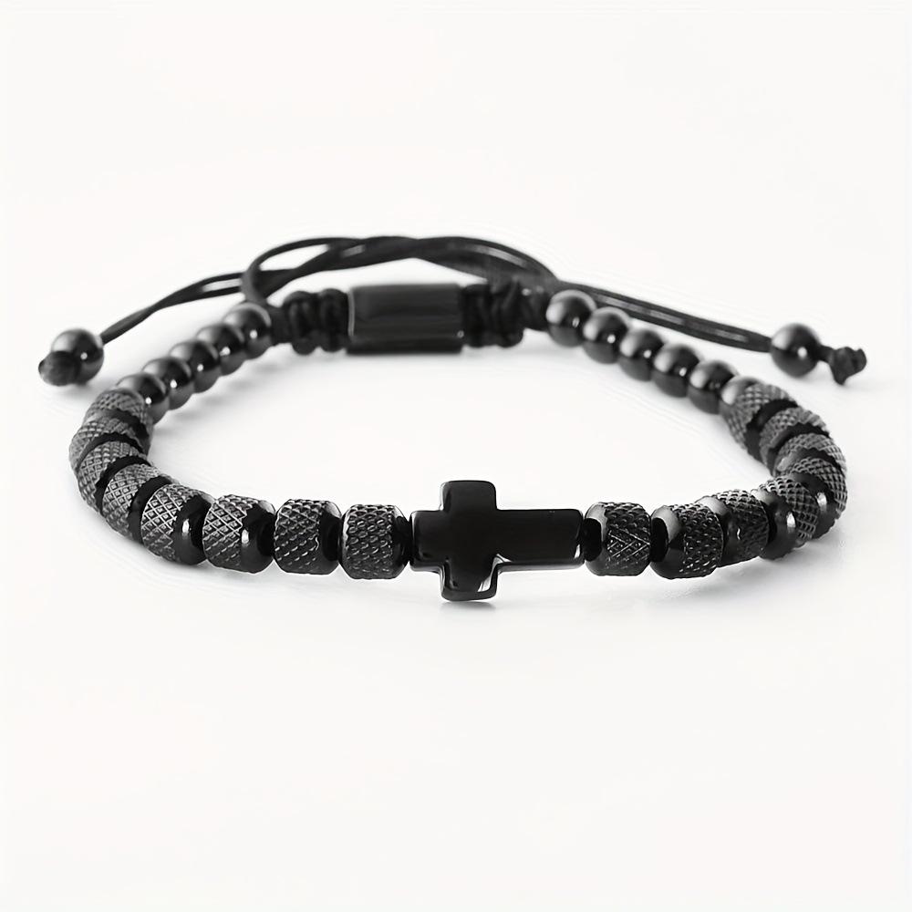 

2026 European and American Jewelry Fashion, Cross Jewelry Bracelet Simple Niche Versatile Woven Bracelet 20CM чорний