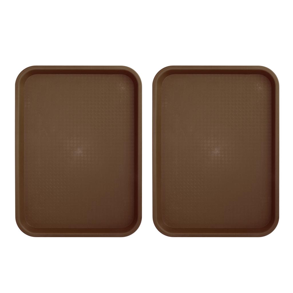 2pcs Food Tray Multifunctional Thickened Slip Resistance Chinese Fast Food Serving Tray for Dining