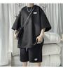 ANGELCITY Summer Plus Size Short and and Summer L951 Men's Set, Sweatshirt, Jersey, Sleeves, Shorts, T-Shirt Shorts, 2-Piece Set, Sportswear,