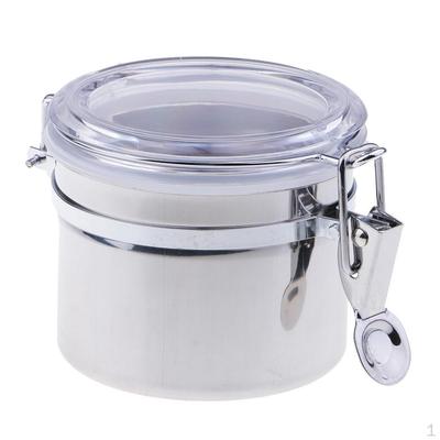 Kitchen Canister, Stainless Steel Container With Clear Acrylic Lid