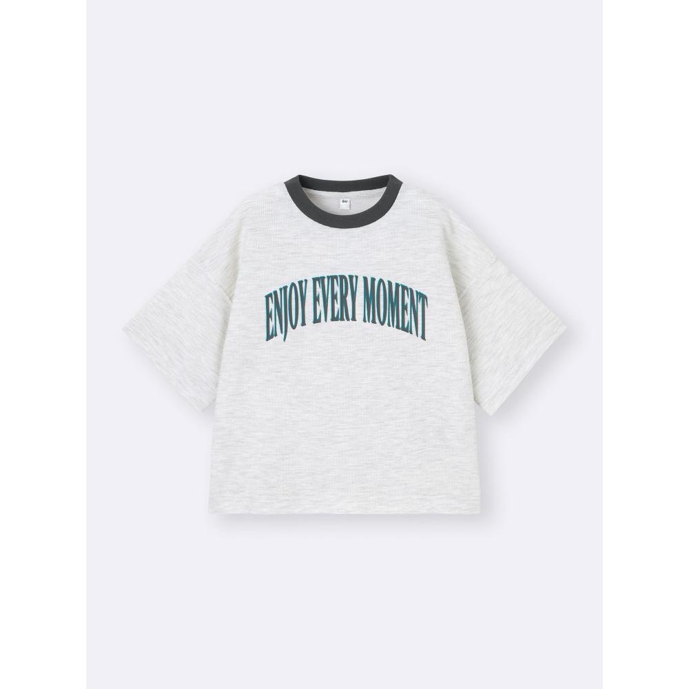 Gu By Uniqlo Kids  Unisex  Dry Waffle Boxy Tee  5 Minute Sleeve 