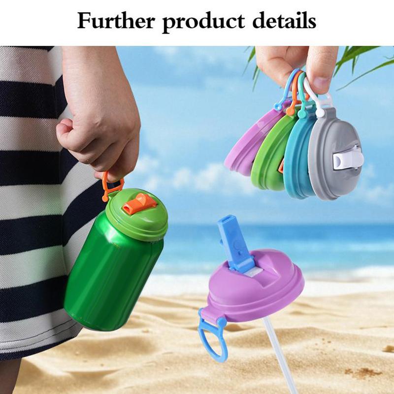 Soda Can Cover With Straw Creative Sealed Plastic Straw Beverage Can Cover Cup Suitable For Canned Beverage Reusable Tank Cover