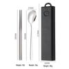 304 Stainless Steel 3-Piece Cutlery Set: Spoon, Fork, Chopsticks with Portable Storage Box for Students & Outdoors