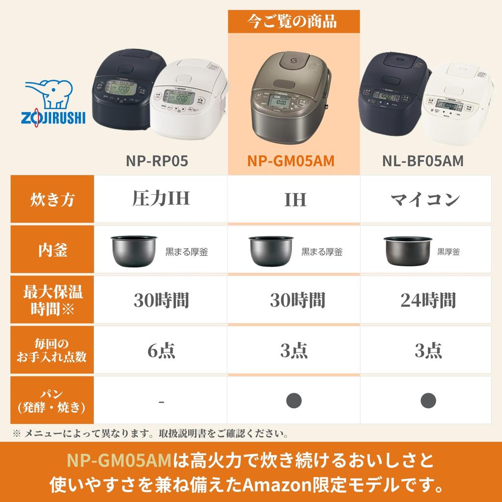 Zojirushi Mahobin Rice Perfect for IH Made in Keeps Warm for 30 Stainless Steel Cooker, 3-cup Capacity, Single-Person Use, Type, Japan, Hours, Brown,