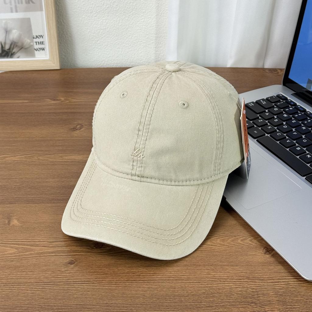 Fashion Hat English Embroidery Washed Hat Korean Version Old Solid Color Baseball Cap Four Seasons Men's and Women's Shade Cap