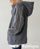 Antiqua Long One Size Gray Women's Color-Scheme Hoodie, Sleeve, ZA-00236, 15,