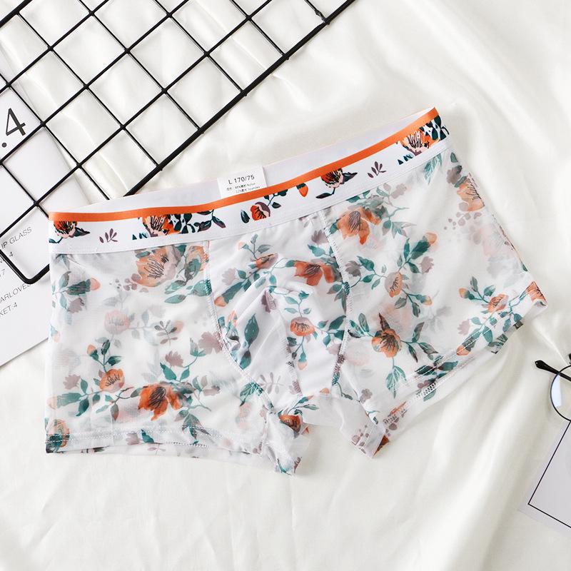 Summer Mesh Men's Boxer Briefs - Breathable, Transparent Mid-Rise Shorts