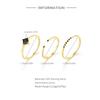 S925 Sterling Silver Three-Piece Set With Black Diamonds, Dark Women'S Fashion Geometric Zircon Stacked Ring Ring