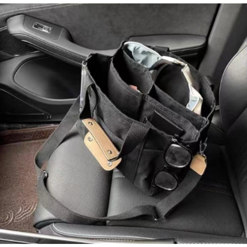 Simple Canvas Bag Office Worker Hand Lunch Box Lunch Bag Solid Color Versatile Crossbody Bag College School Bag