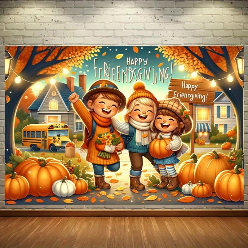Ein Set Thanksgiving-Bannern aus Polyester für Freunde, kein Strom erforderlich, multifunktionale Thanksgiving-Artikel