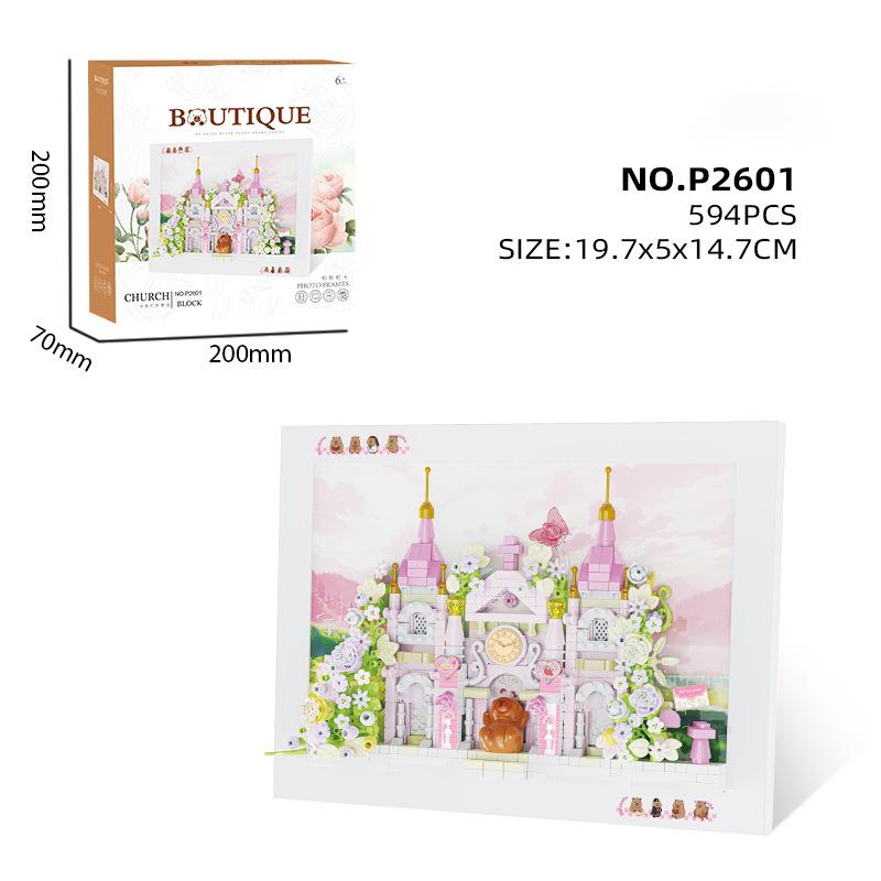 Adults Micro flower shop Assembly Bricks Constructor Set photo frame Particle Building Blocks Toy for Children Diy Set for Kids