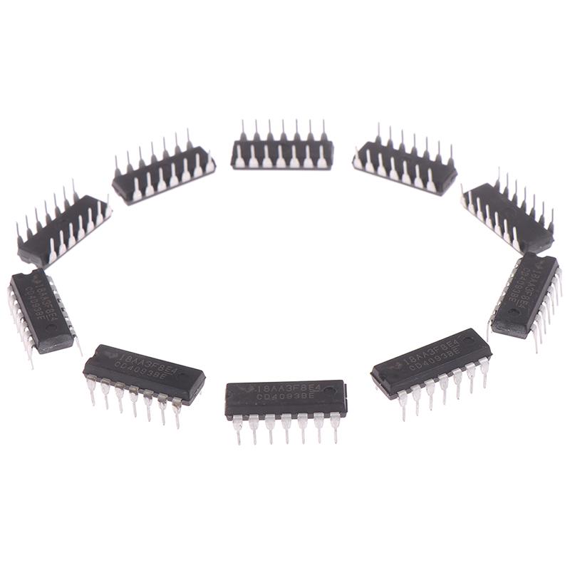 10Pcs Cd4093Be Cd4093 4093 Dip-14 Ti Chip Ic