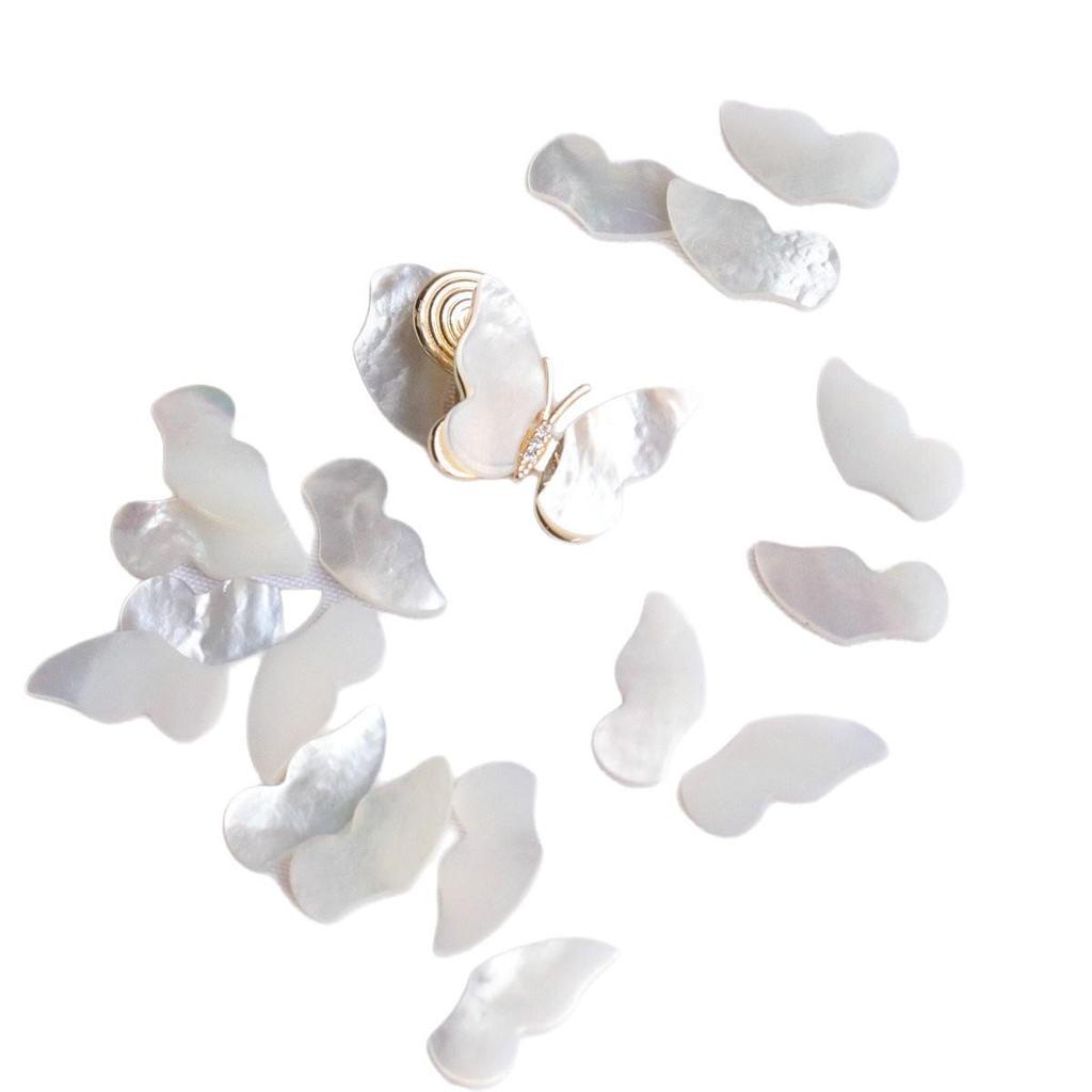 Mother-of-Pearl Butterfly Wing Patch for DIY Jewelry, Nails, and Art - 7x14mm, No Hole