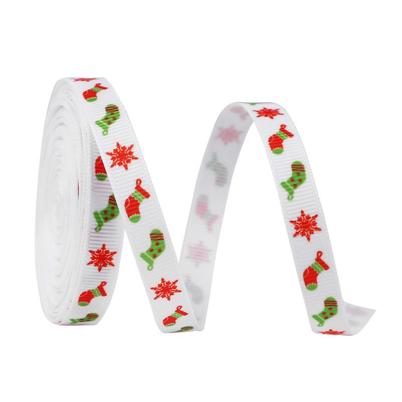 10 Yards 10mm Weihnachtsband Geschenkverpackung Polyesterband Schleife Neujahrsparty Handgemachte Geschenke Dekoration DIY Bastelmaterial
