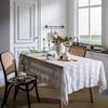 French Retro Jacquard Lace White Tablecloth Household Rectangular Coffee Table Dining Table Fabric Hollow