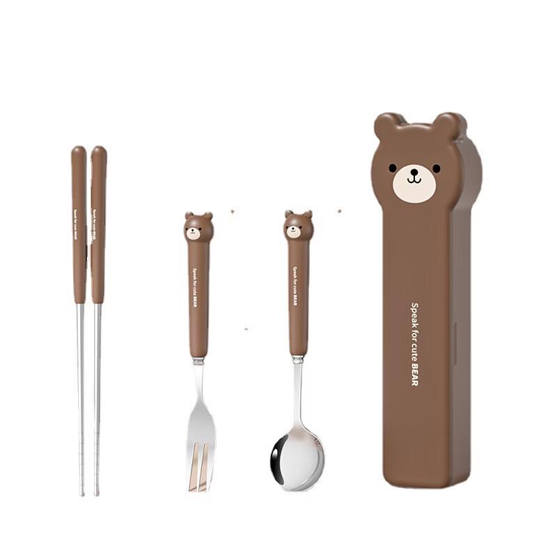 Ru Han White Rabbit Portable 3-Piece Stainless Steel Cutlery Set