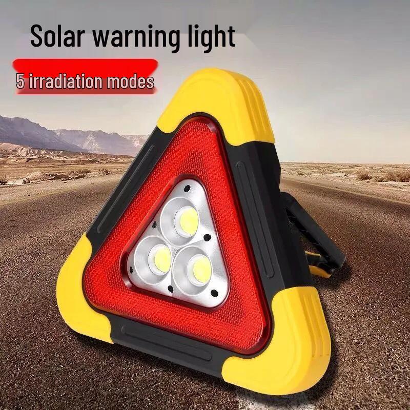 Solar-Powered Car Warning Triangle Light for Emergency Safety