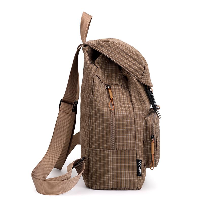 Vintage Check Backpack Commuter Lightweight Nylon Backpack