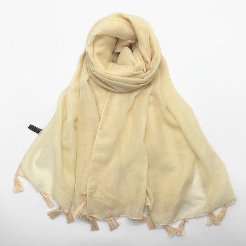 Solid Voile Women Scarf New Summer Girls Tassels Sunscreen Thin Scarves Soft Shawl Foulard Viscose Spring Lady Wrap Shawls