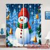 2pcs,Curtains Cute Snowman Winter Christmas Festive (2) Chic Chic Curtains Versatile Polyester Fabric Curtains Thermal