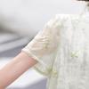Yuzhaolin Women's New Chinese Style Embroidered Summer Shirt