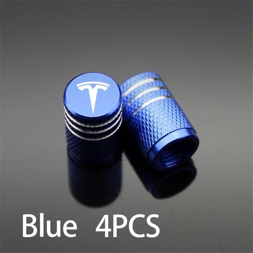 Tesla Model 3 Y S X - 4PCS Aluminum Alloy Tire Valve Stem Caps Covers, Car Wheel Accessories Replacement