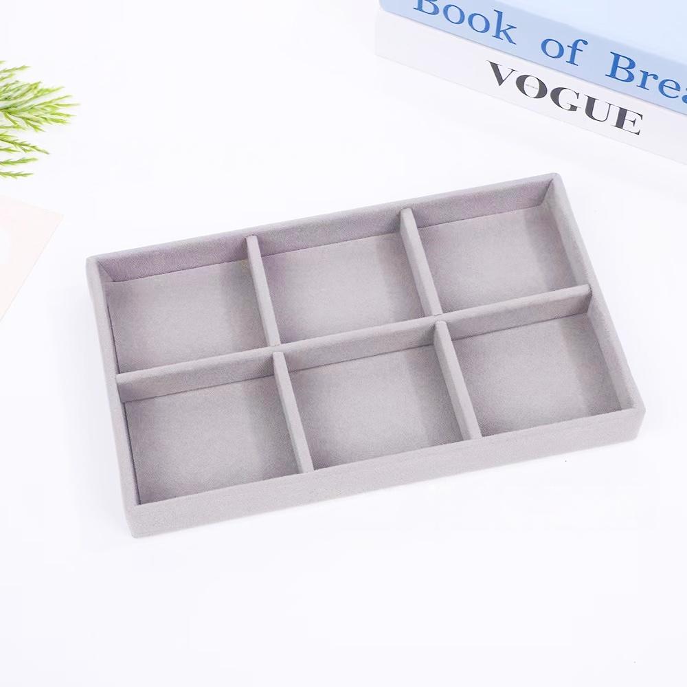Jewelry Storage Box Earring Ring Necklace Brooch Holder Flannelette Jewelry Display Box Necklace Classification Organizer
