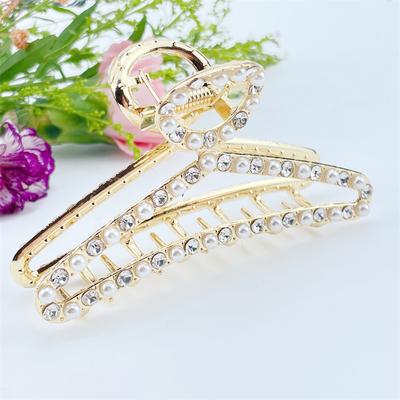 Hochwertige Damen Haarspange Kralle Groß Groß Metall Haarspangen Krallen Gold Metall Haar Kralle 10cm