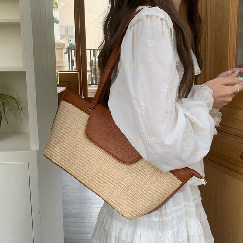 Summer Straw Woven Women Tote Bag Casual Lage Capacity Female Shoulder Bag New Fashion Luxury Designer Handbags