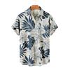 Summer Men's Flower Hawaiian Shirts Casual Vacation Short Sleeve Shirts Collar Button Up Shirt Fashion Steetwear for Mens